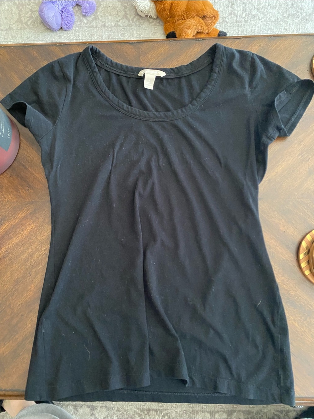 Banana Republic Black Scoop Neck Short Sleeve Tee